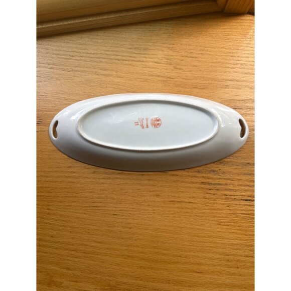 Vessra Germany Floral Porcelain Dish With Handles Handpainted - Picture 4 of 6